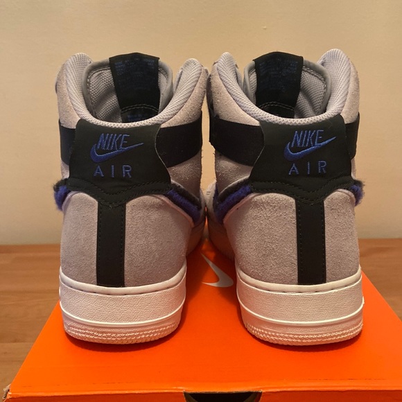2018 Nike Air Force 1 High 07 LV8 Chenille Swoosh Grey Suede SZ 10.5| 806403-015 - Picture 3 of 7